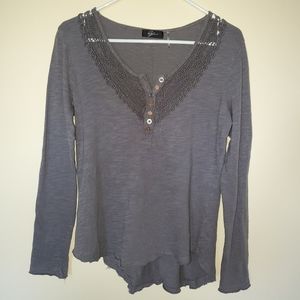 Grey lyn long sleeve blouse